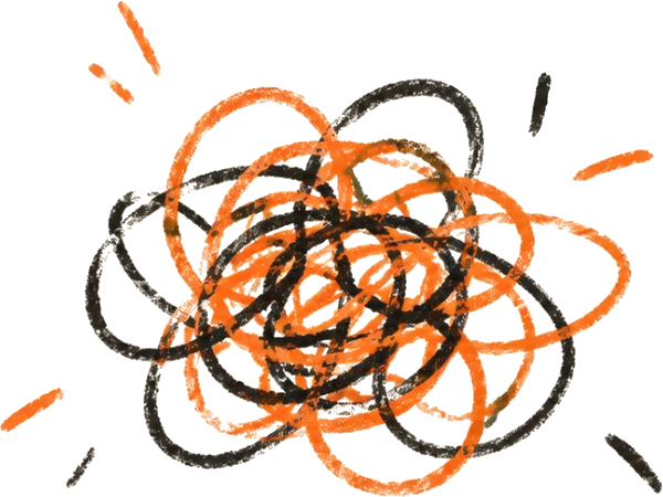 A tangled crayon scribble