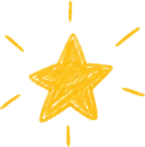 A single bright crayon star